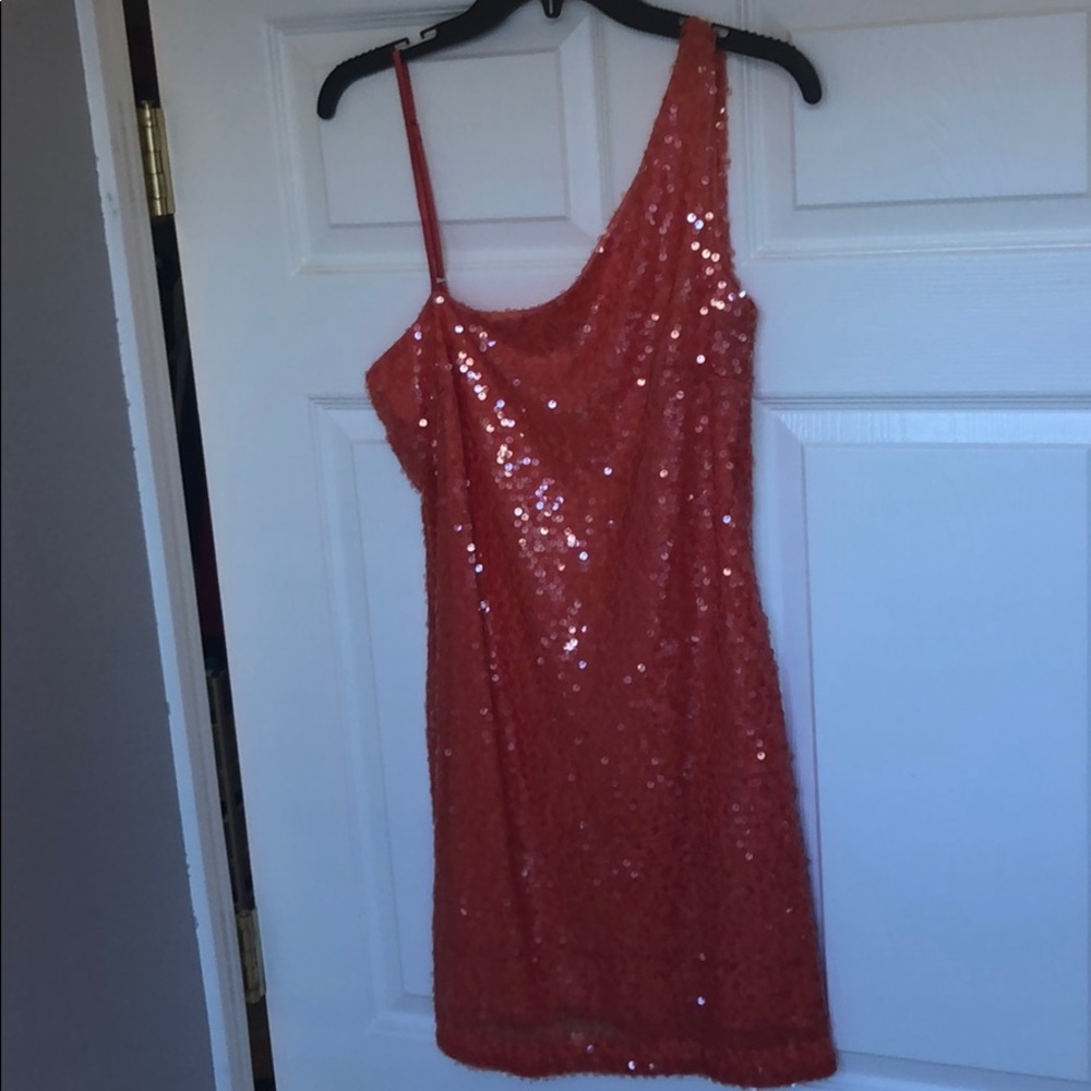 Bright Orange sequin dress